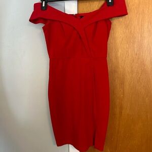 Elegant Red Off-Shoulder Dress